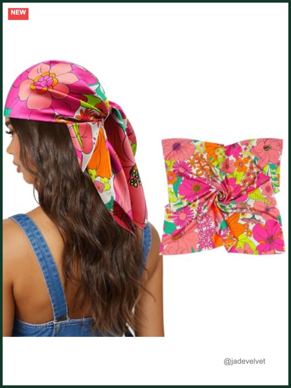 Satin Head Scarf for Women, Square Silk Hair Bandana, Reversible